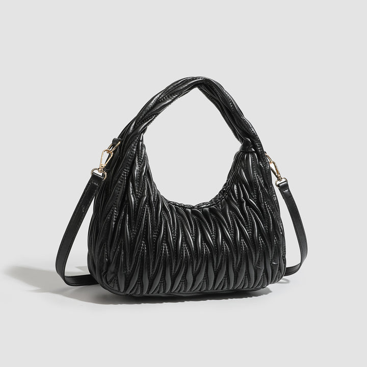 Quilted Hobo Shoulder Bag - Sand