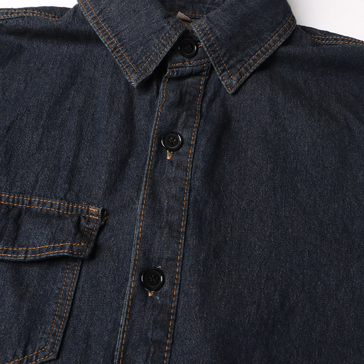 oversized denim shirt jacket with contrast panel detailing – INDIGO