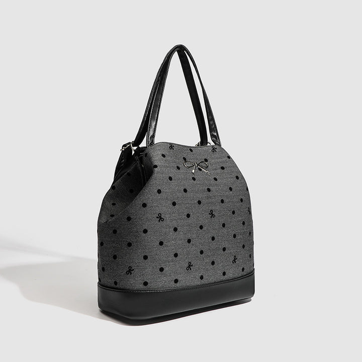 Polka Dot Bow Shoulder Bag - Cute