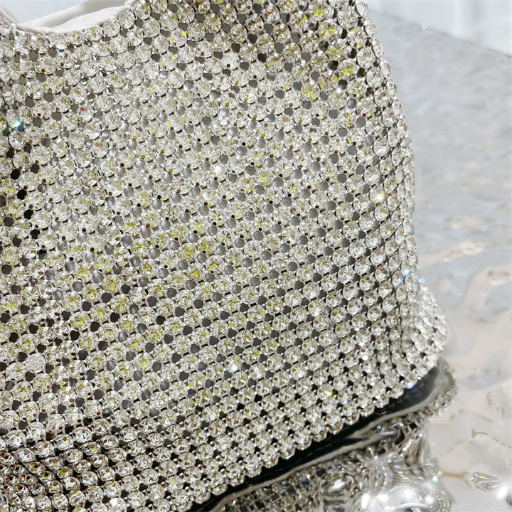 crystal-embellished knotted-handle evening bag - Eromidc