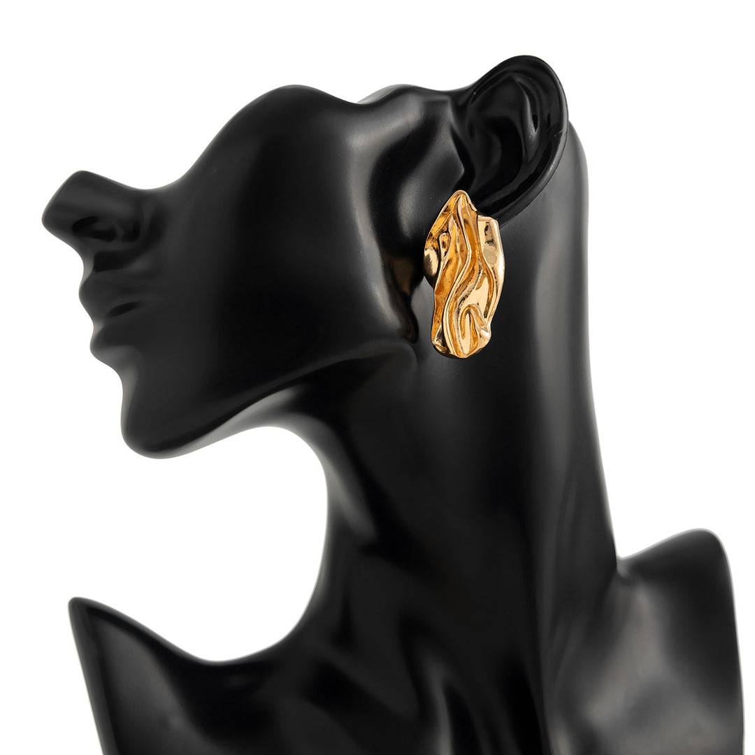 أقراط أذن على شكل موجة منصهرة بتصميم عضوي - روني