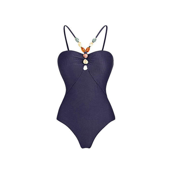 embellished strap one-piece with printed cover-up – ORNAMENT