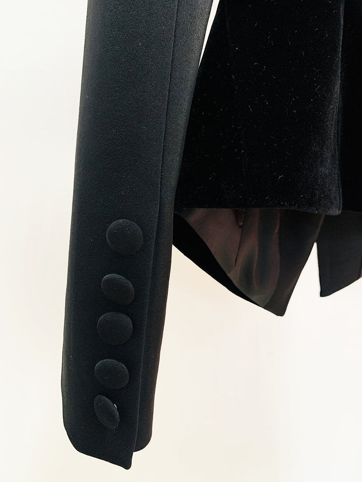 structured velvet-panel blazer – BOLIR