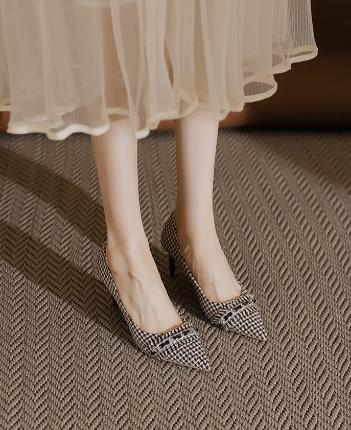 houndstooth pointed-toe pumps with chain detail – VERAQPI