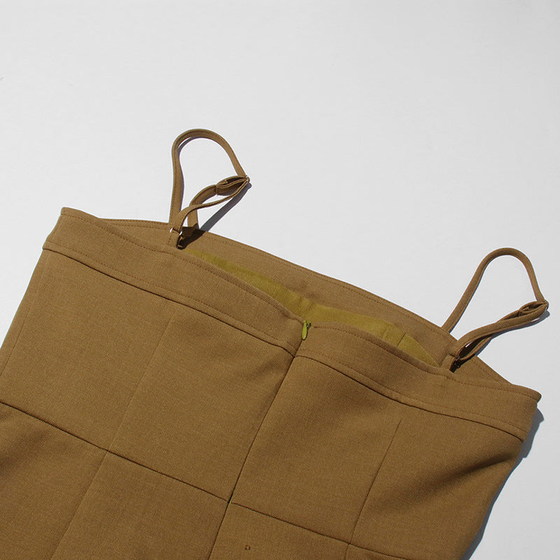 belted wide-leg jumpsuit with spaghetti straps – MARLOWE