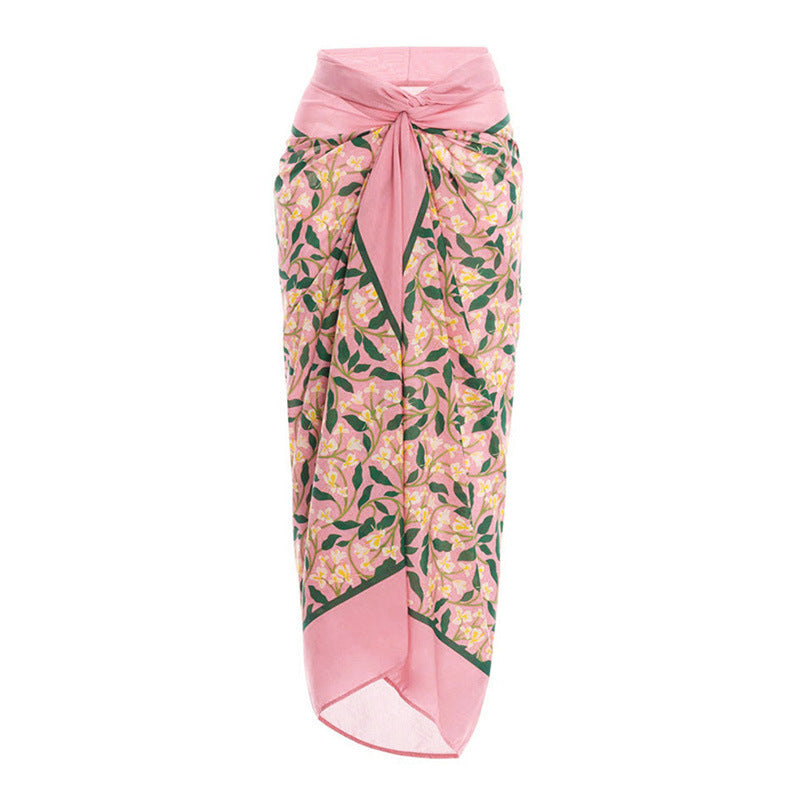 floral printed one-piece swimsuit with matching sarong – LORENA