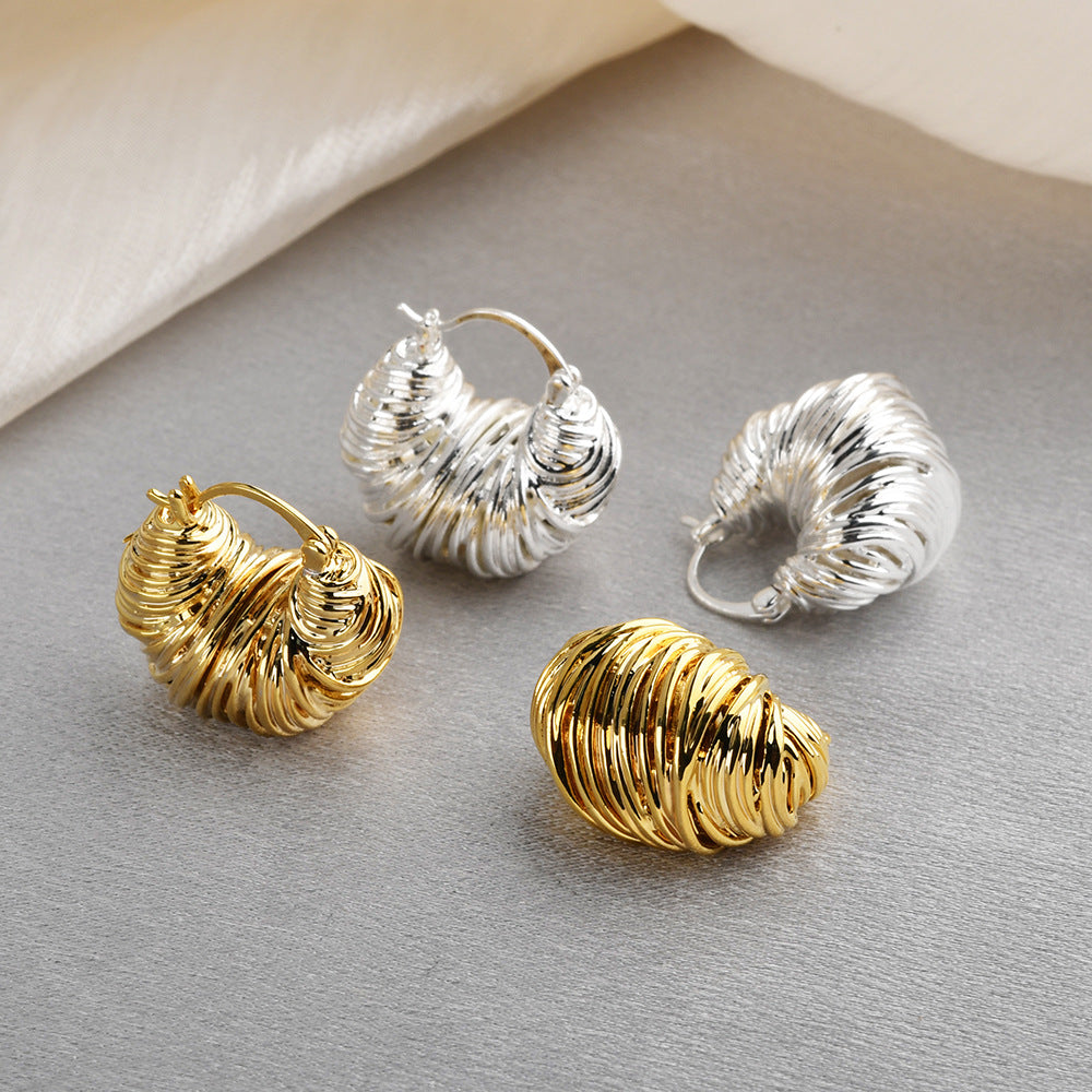 Chunky spiral hoop earrings in gold & silver – Amanda