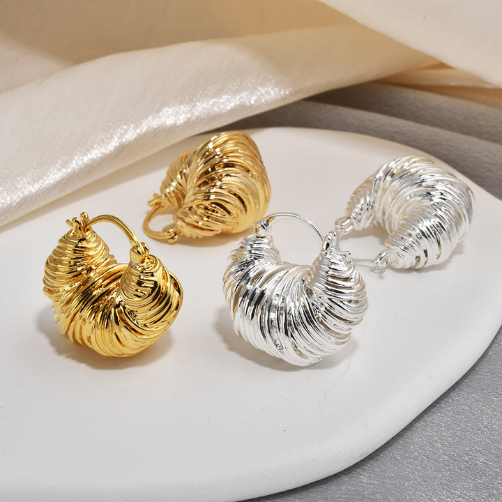 Chunky spiral hoop earrings in gold & silver – Amanda