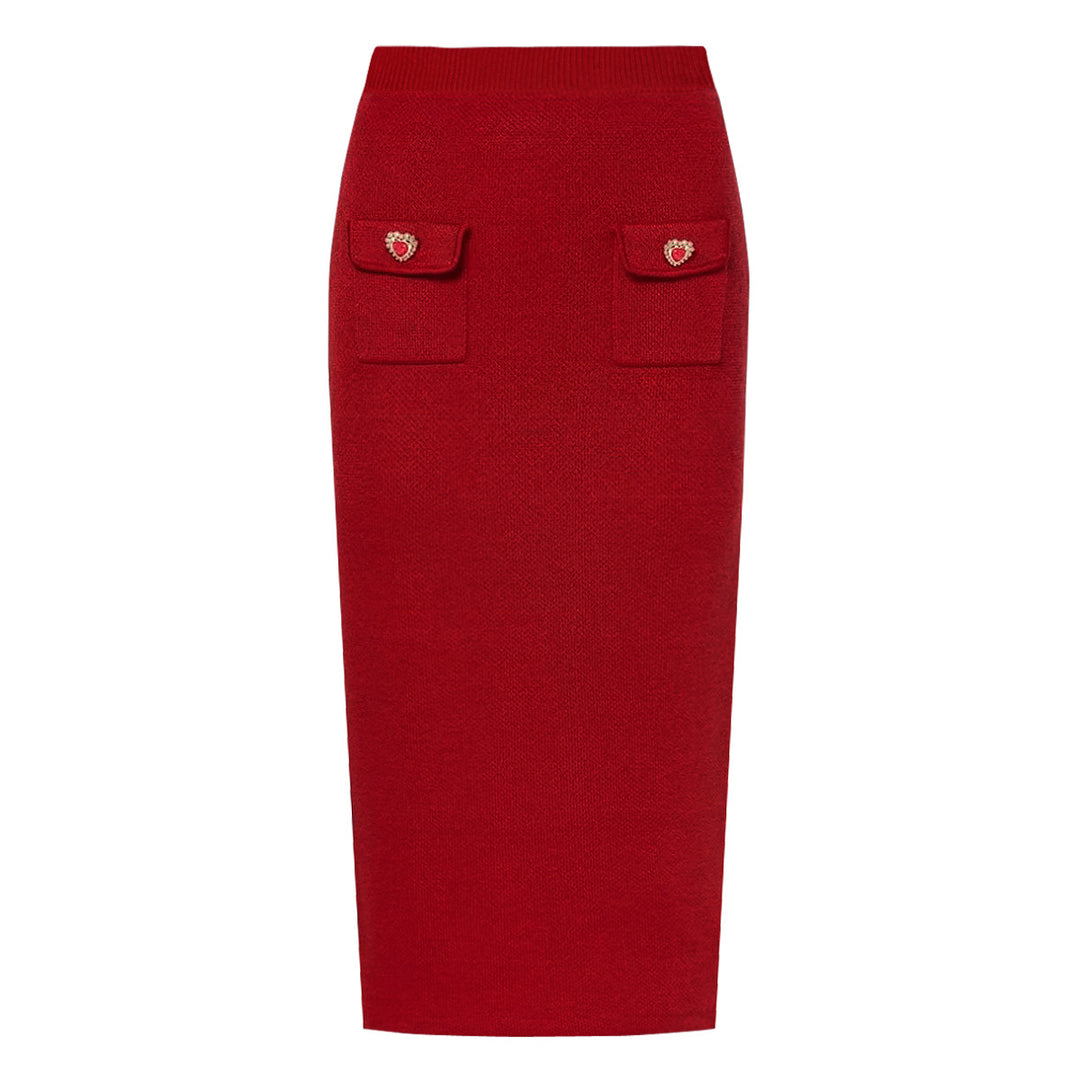 طقم محبوك من قطعتين مع أزرار على شكل قلب – أميليف