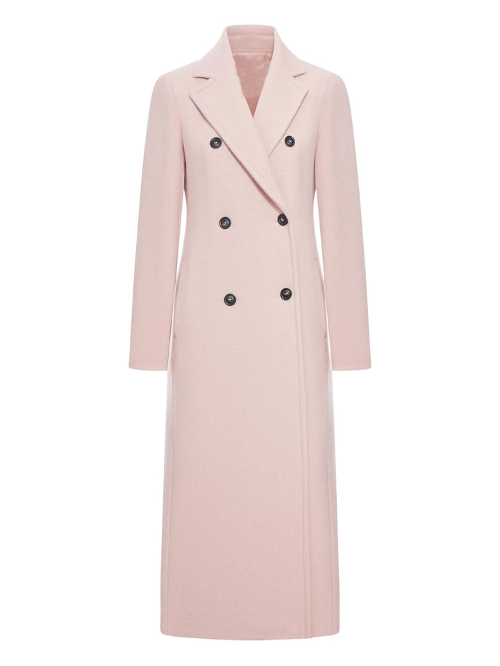 double-breasted long tailored coat with peak lapels – ELEGANCE