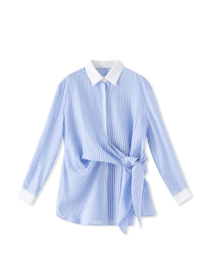 Dreiviertelärmel-Wickelkleid mit Paillettenrevers und Blumenapplikation – ALINA 