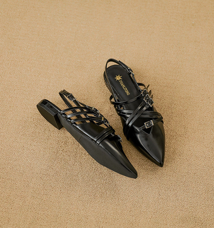 slingback flats with buckle strap design - NOVALGA