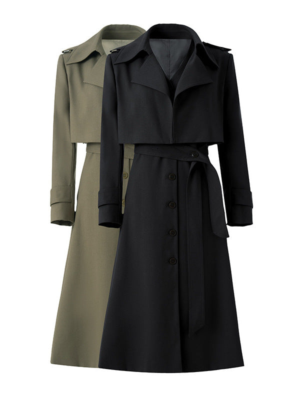 cropped-layer belted trench coat – OLIVEA