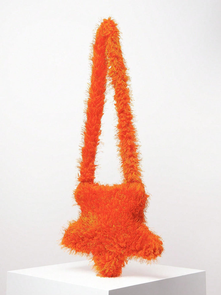 Star-shaped fuzzy shoulder bag with shaggy texture – Nunri