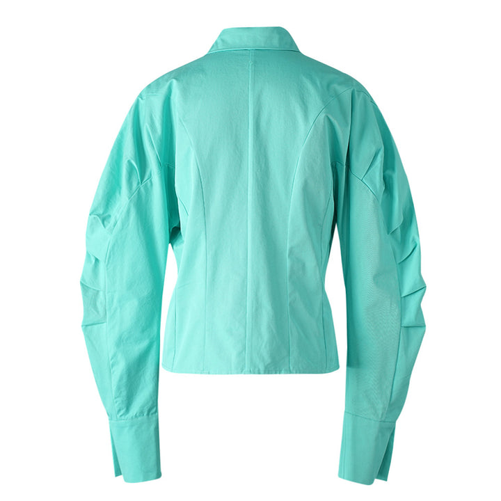 sculpted button-down shirt with contoured sleeves – MINTARA
