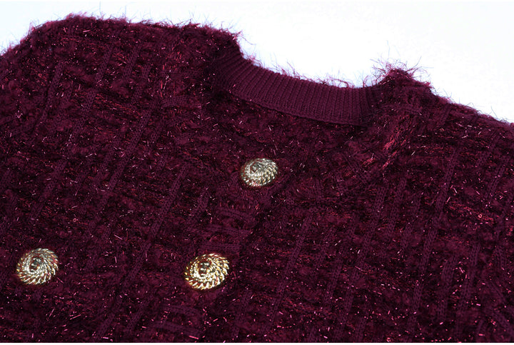 tweed jacket with gold button detailing – VERAQU