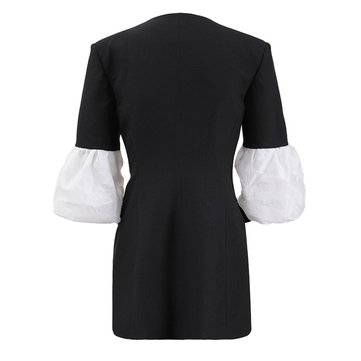 Plissiertes Oberteil mit ausgestellten Ärmeln und Maxirock-Set mit Taillengürtel – Rosiny 