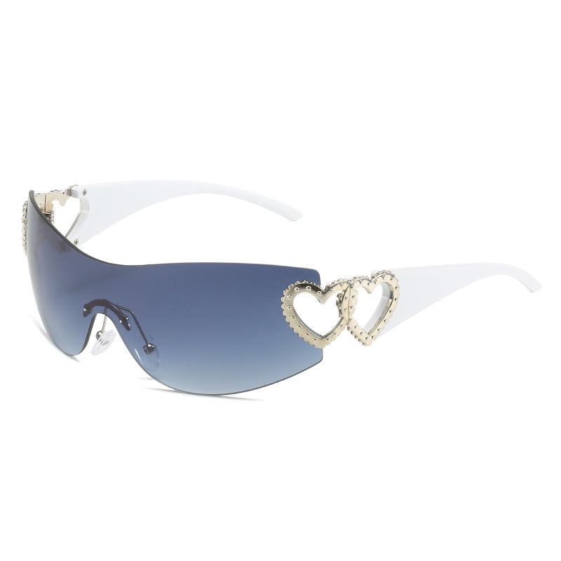 shield sunglasses with heart metal detail - VALENTINA