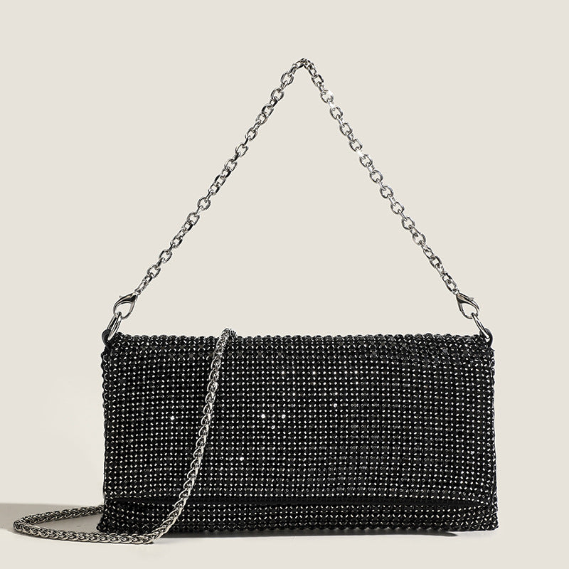 Crystal Mesh Chain Shoulder Bag - Glam