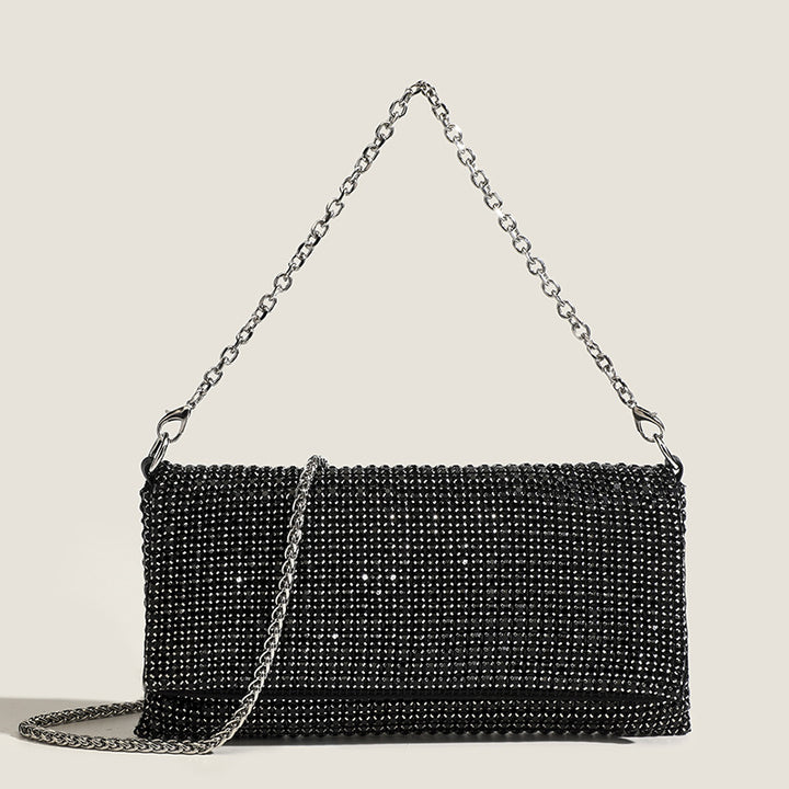 Crystal Mesh Chain Shoulder Bag - Glam