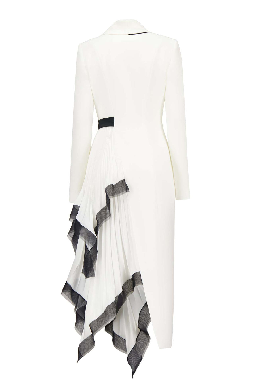 asymmetric wrap dress with pleated ruffle panel - ASTRID