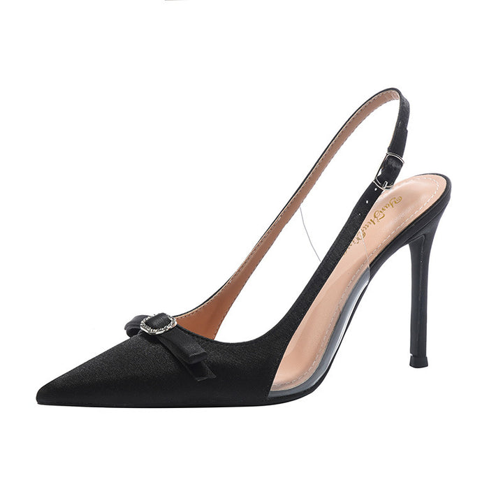 Satin Bow Slingback Stiletto Pumps – NOIDS