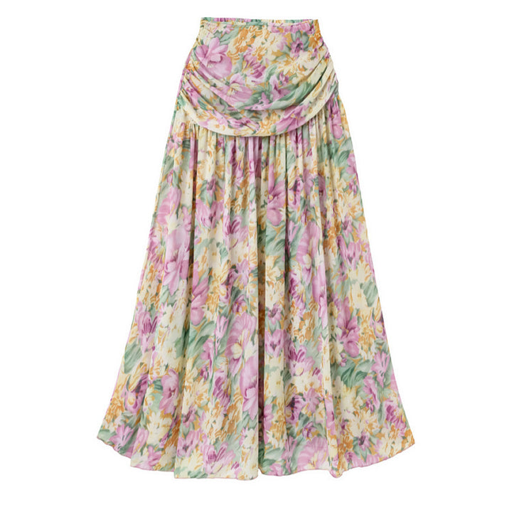 one-shoulder floral bikini set with maxi skirt – LAVINIA