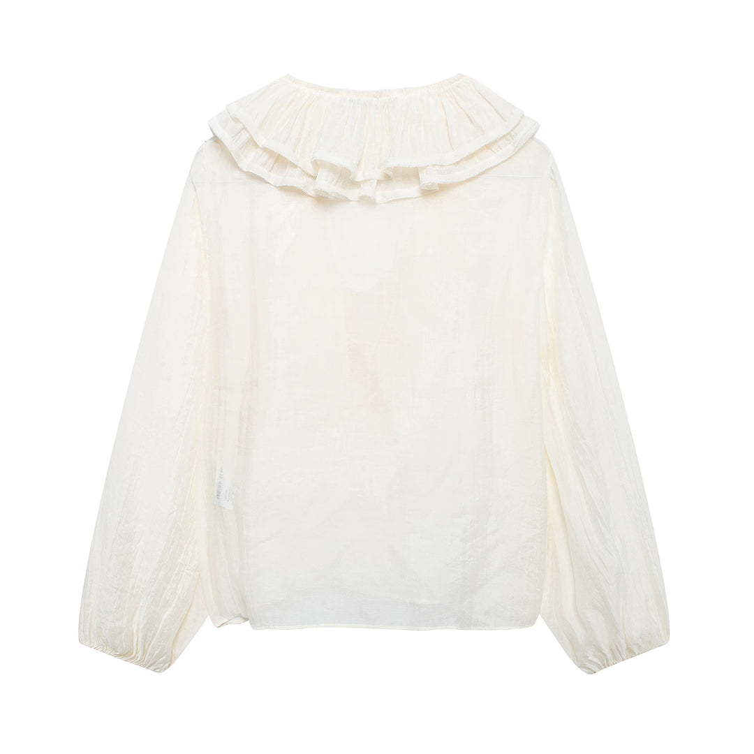 Blush Ruffle Tie-Neck Blouse - Romance