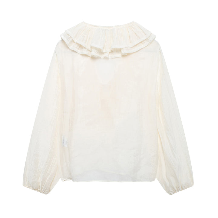 Blush Ruffle Tie-Neck Blouse - Romance
