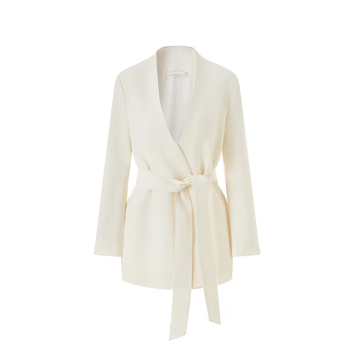 جاكيت مخملي بأزرار أمامية وحافة من الدانتيل الشفاف - صيفي