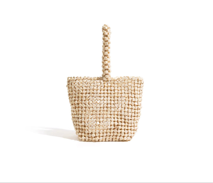 mini beaded tote bag with structured handle – COCO