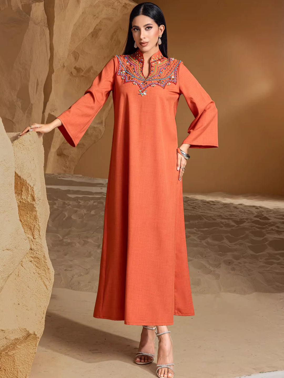 Long-Sleeve Elegant Maxi Dress – ELVIRA