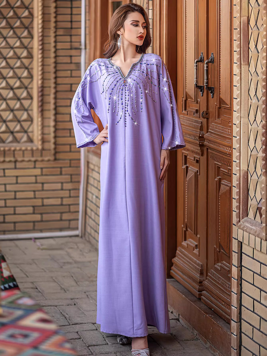 embellished flowing maxi kaftan dress – AMARA