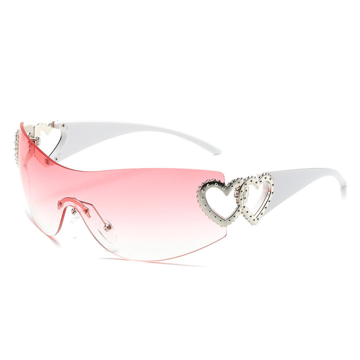 shield sunglasses with heart metal detail - VALENTINA