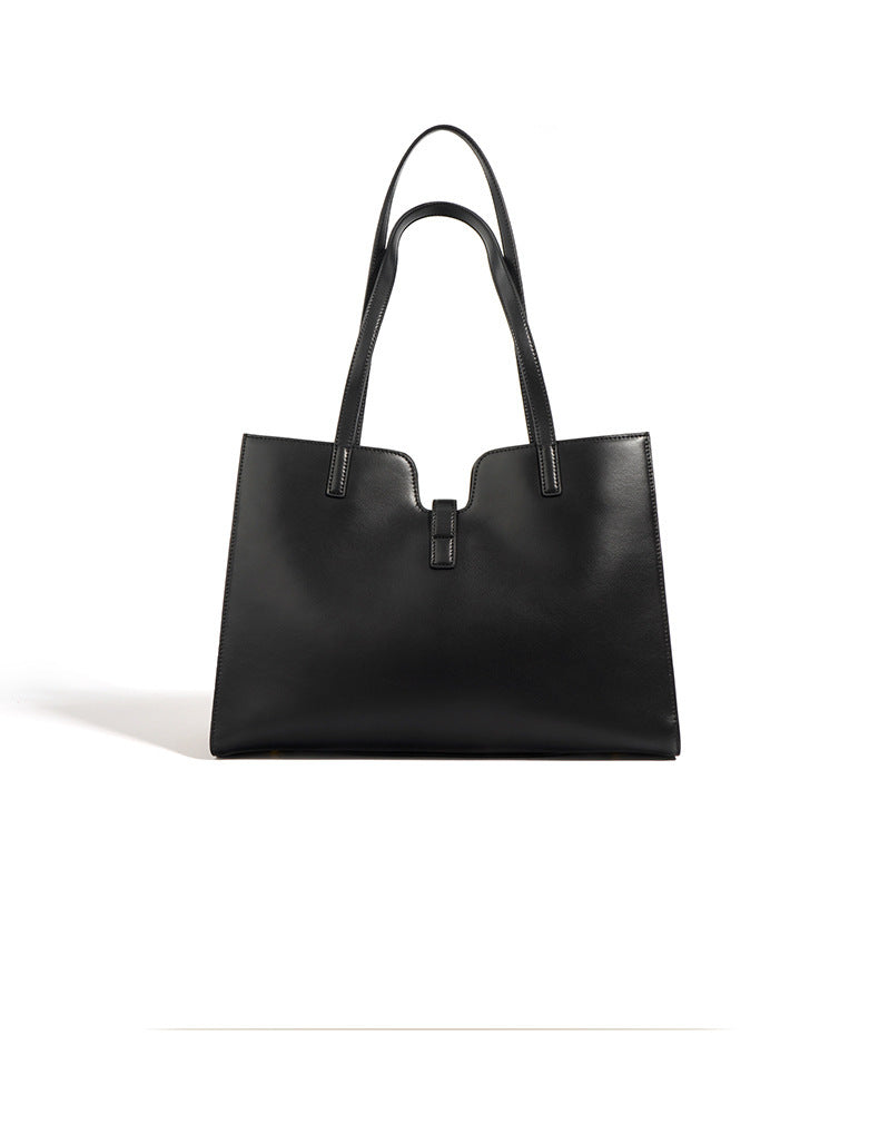 structured shoulder tote with gold-tone twist lock - AURA