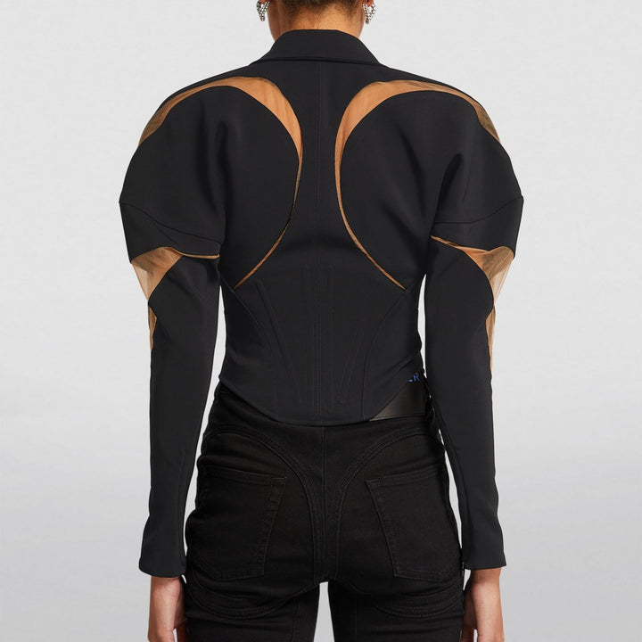 Plissiertes Oberteil mit ausgestellten Ärmeln und Maxirock-Set mit Taillengürtel – Rosiny 