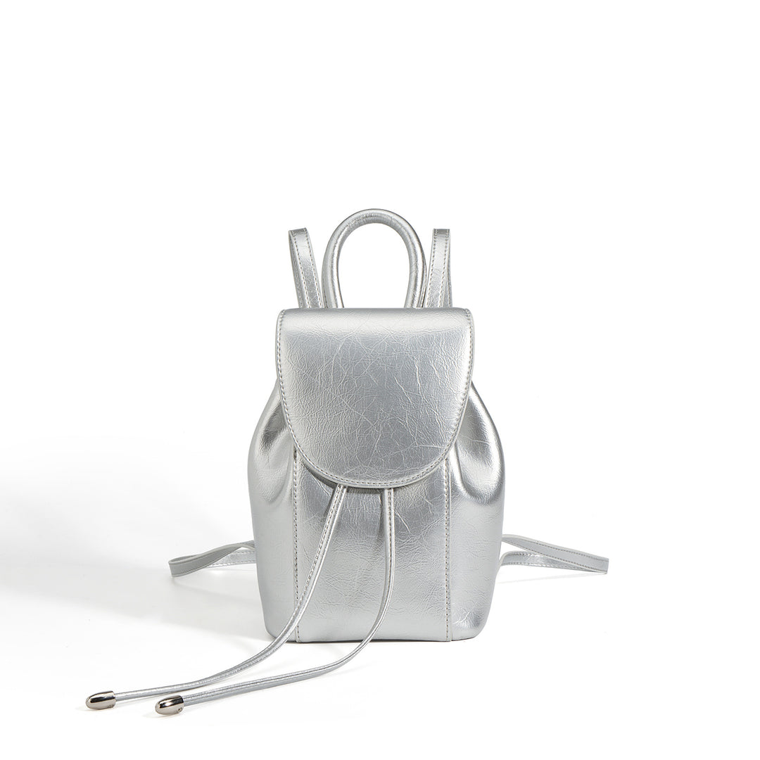 mini structured backpack with rounded flap - LIXA