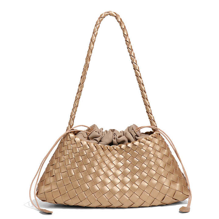 Emerald Woven Drawstring Shoulder Bag – SERALINE