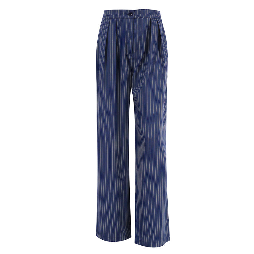 high-waist pinstripe wide-leg trousers – STRIPE