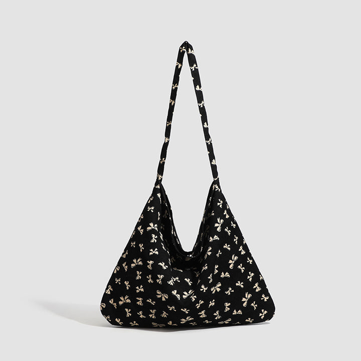 Floral Print Slouch Shoulder Bag - Midnight