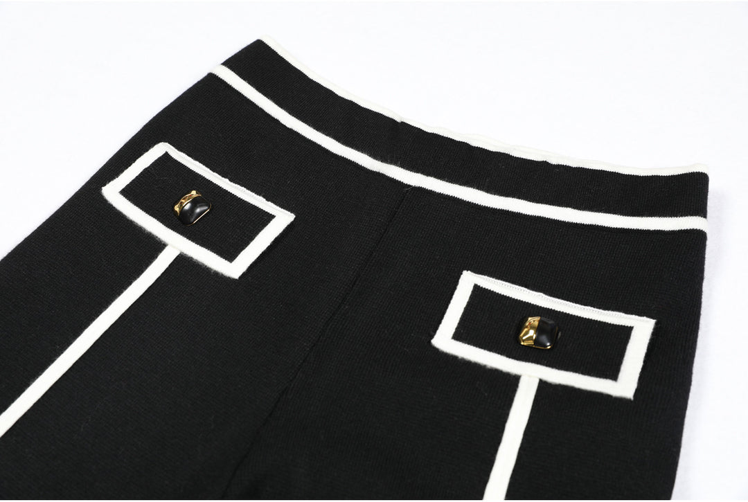 Plissiertes Oberteil mit ausgestellten Ärmeln und Maxirock-Set mit Taillengürtel – Rosiny 