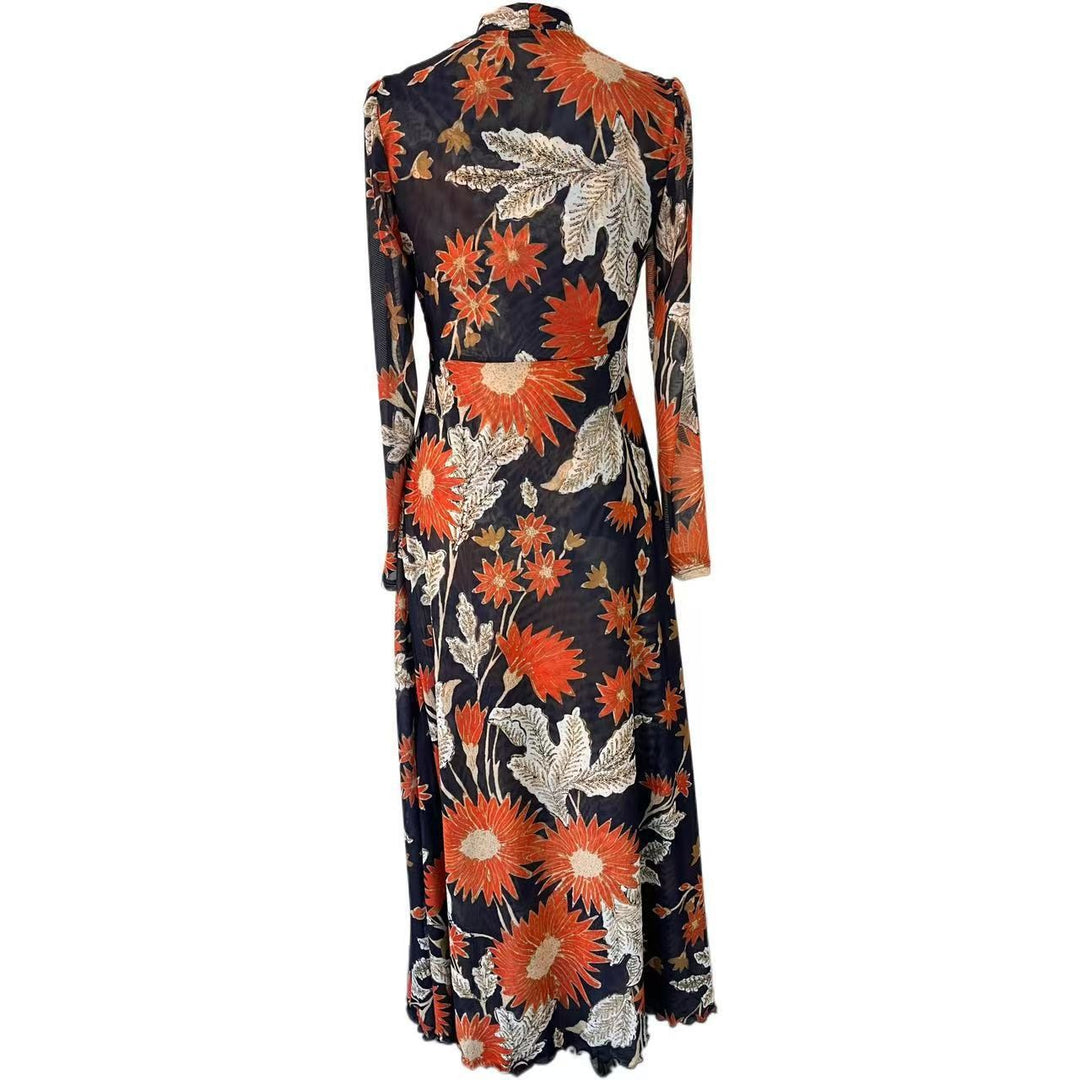 Floral Twist-Front Maxi Dress – NOCTURNE