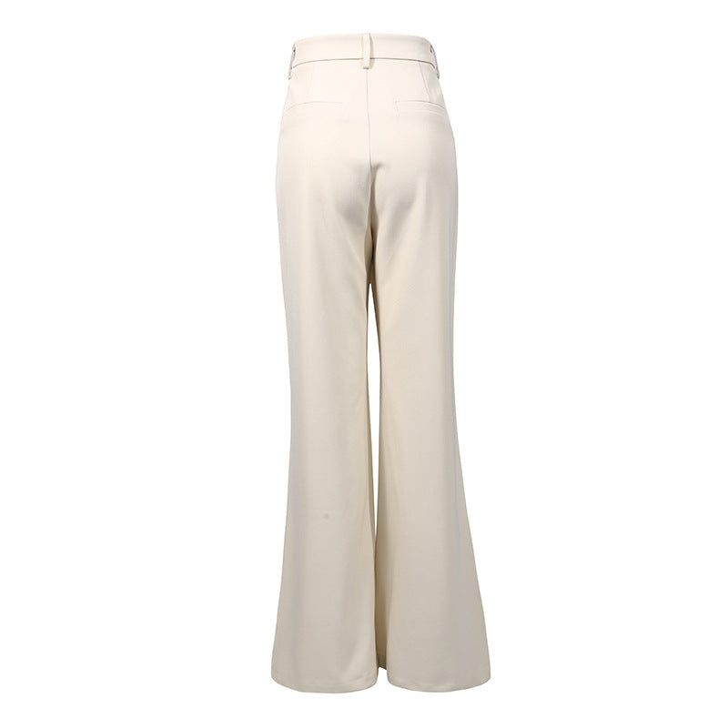 tailored ivory blazer set with gold statement buttons – AURELIE