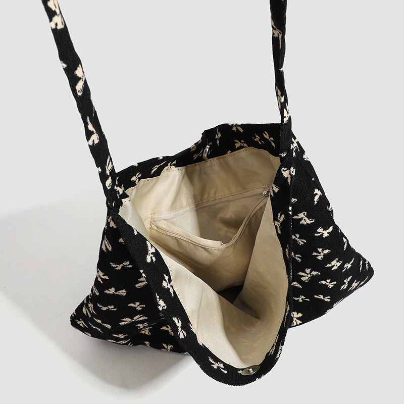 Floral Print Slouch Shoulder Bag - Midnight