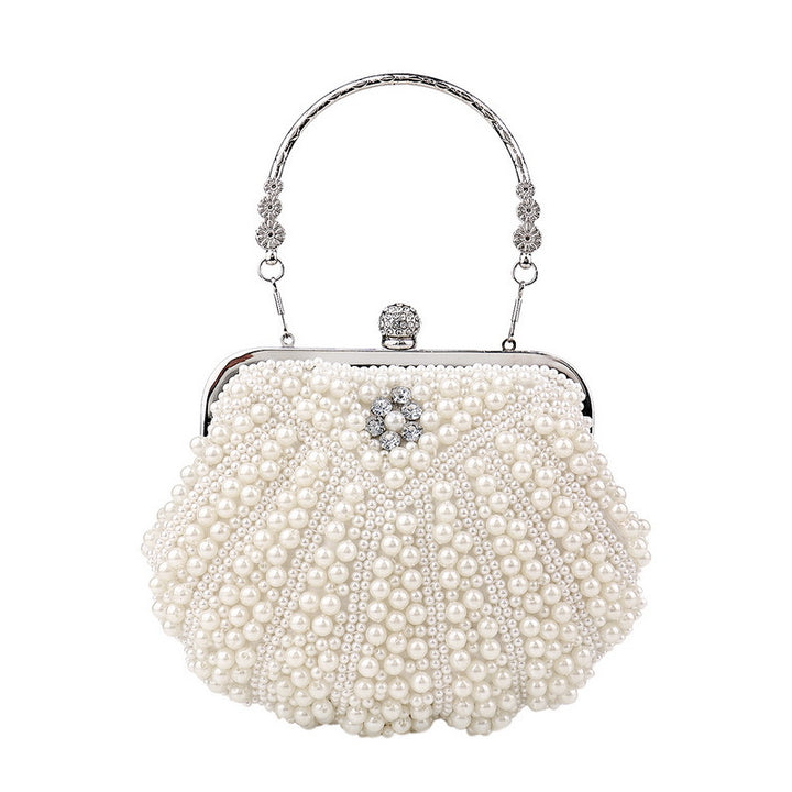 beaded pearl clutch with crystal clasp - RoviL