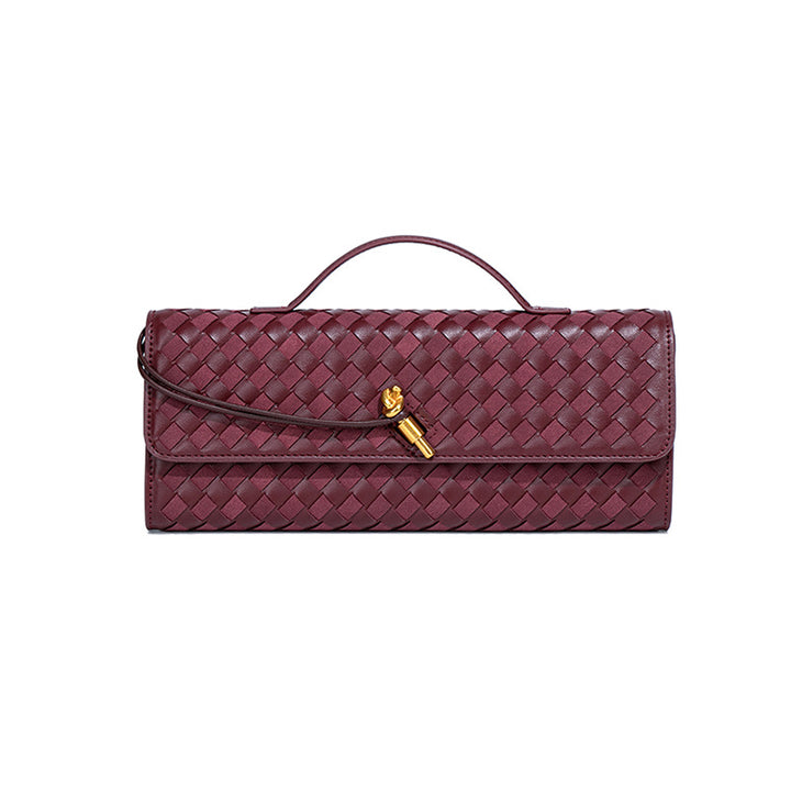 Woven Leather Clutch Bag – BORDEAUX