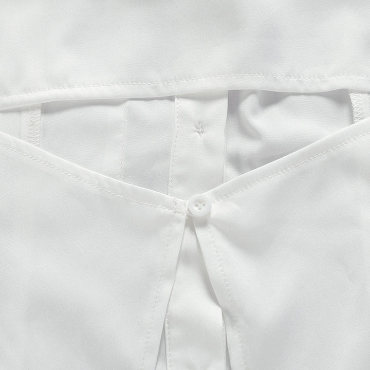 cutout long-sleeve shirt with waist belt – VOGUE