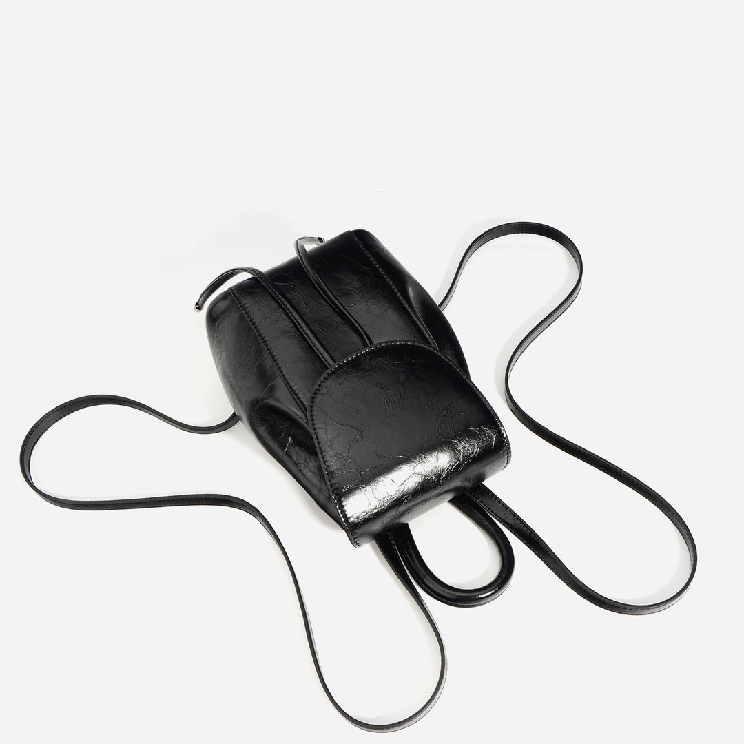 mini structured backpack with rounded flap - LIXA