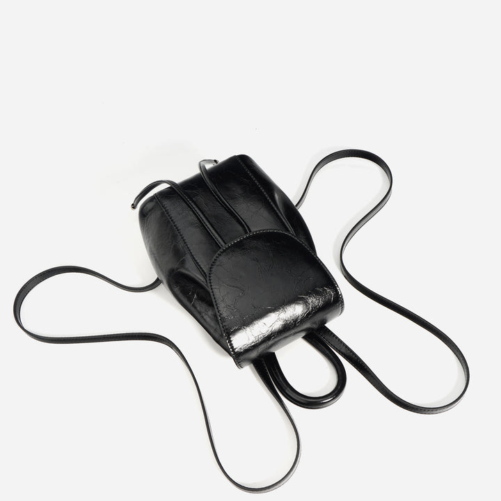 mini structured backpack with rounded flap - LIXA