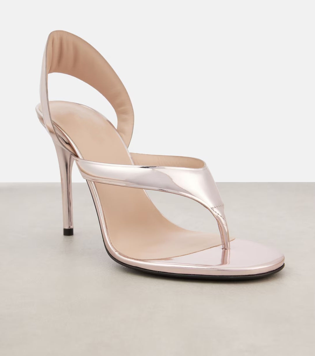 metallic gold thong-strap high heels – AURORA
